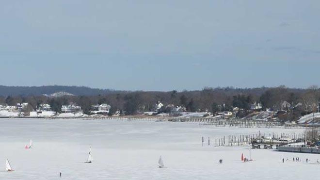 Ice sailing on the Navesink ©  SW